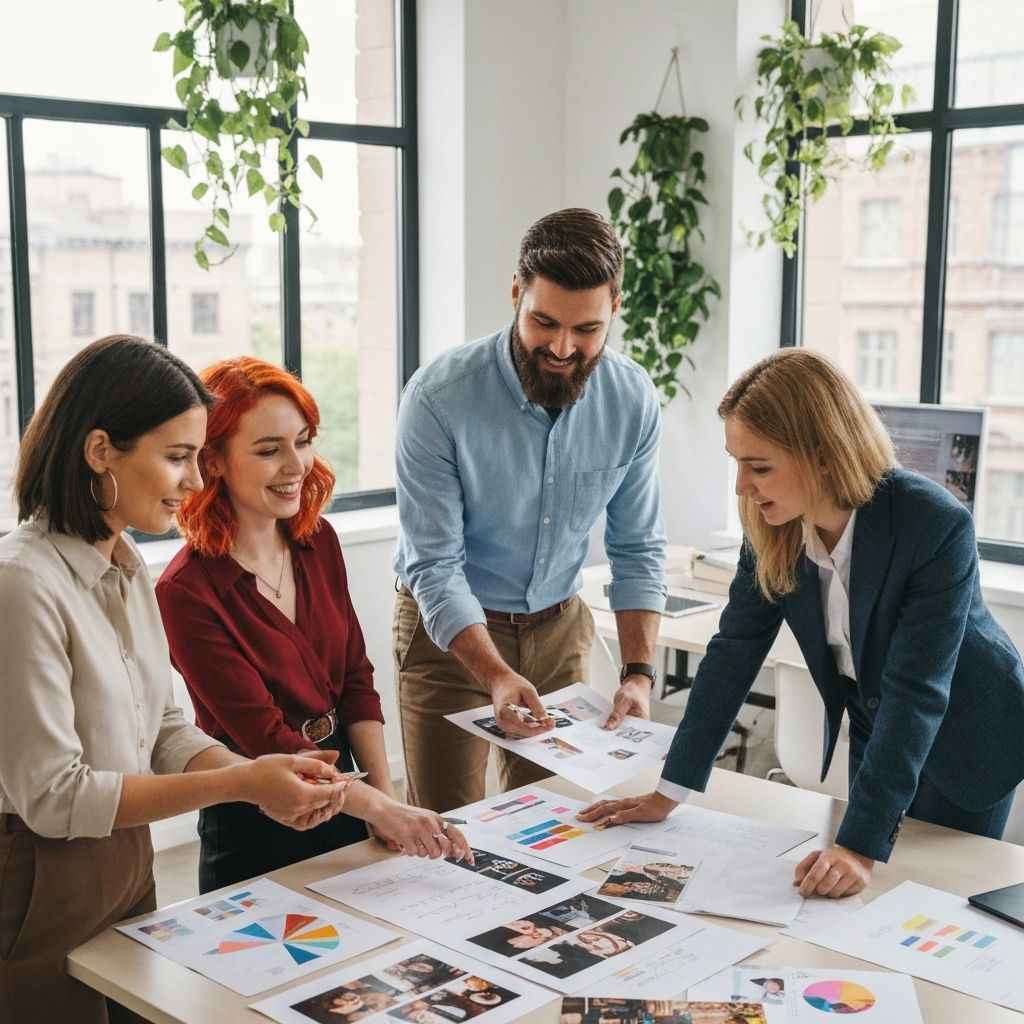 Marketing teams testing creative directions
